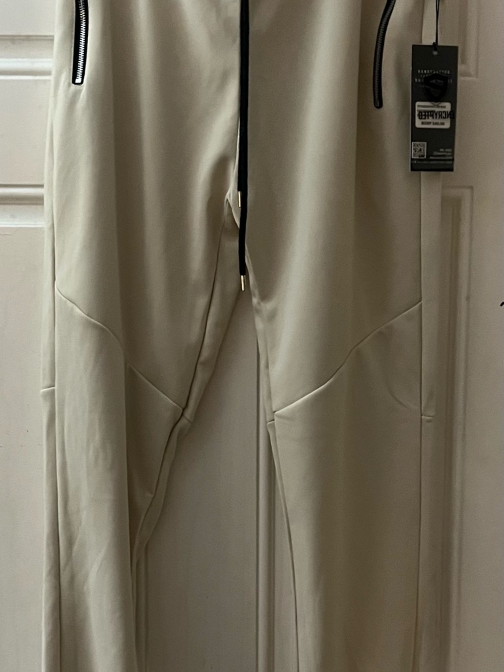 Men's Slim Jogger Pants in Light Cream - Encrypted